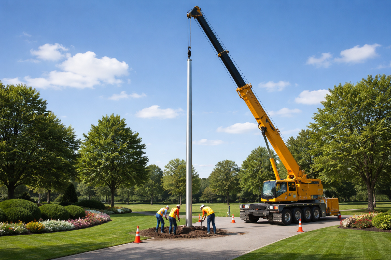 Flag Pole Installation for Schools / Council Buildings Endeavour Hills