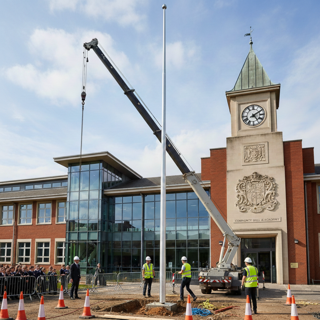 Flag Pole Installation For Schools / Council Buildings Glen Waverley