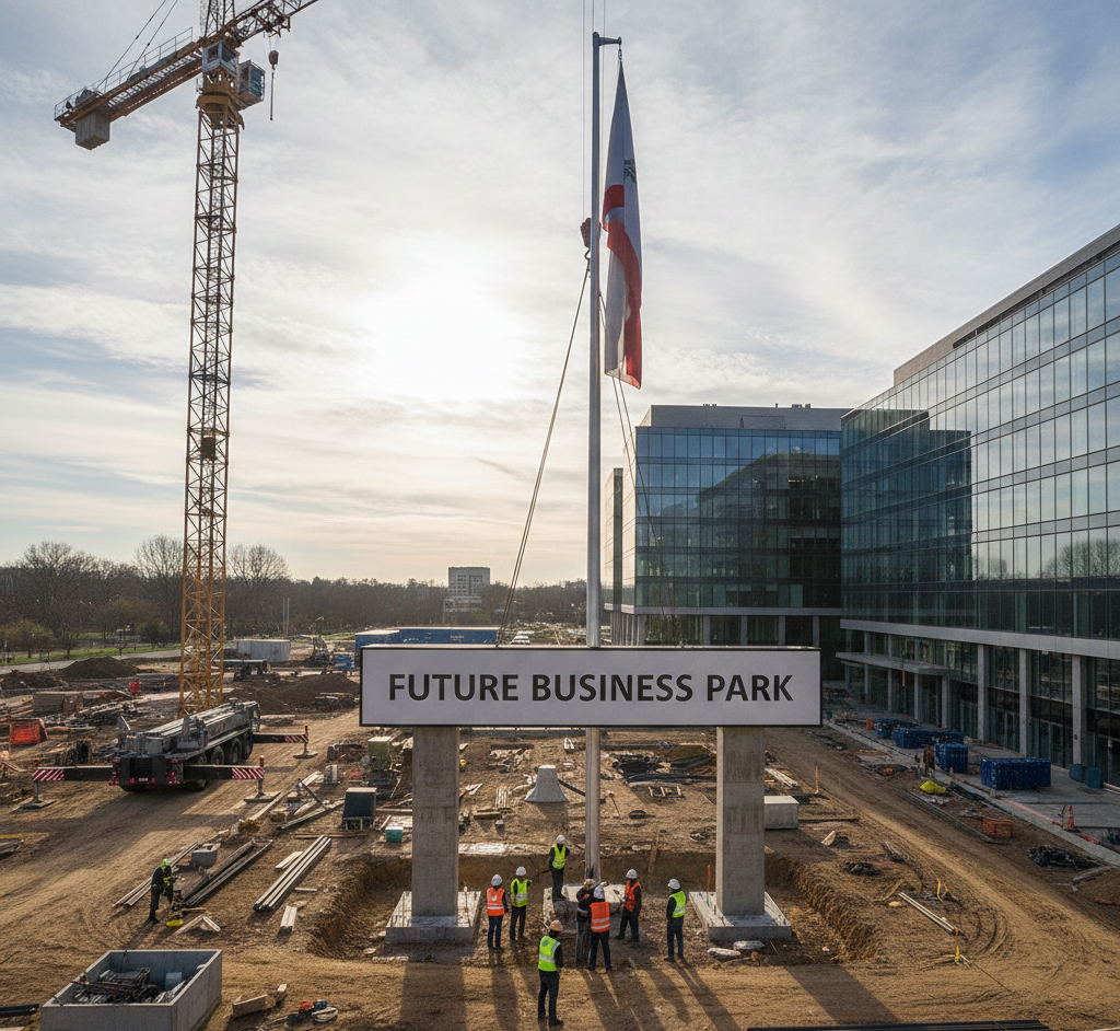 Signage and flag pole erection