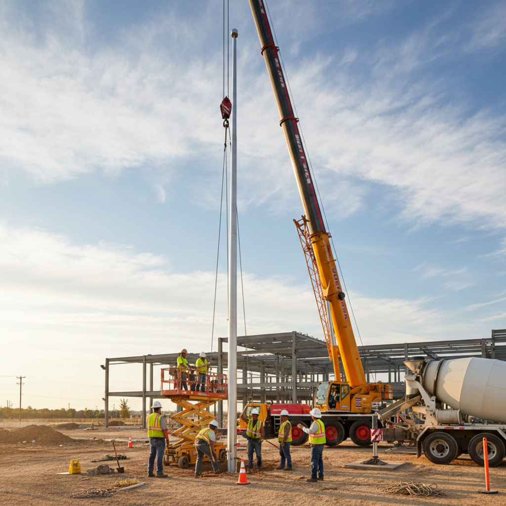 Flag pole installation for schools / council buildings Mulgrave