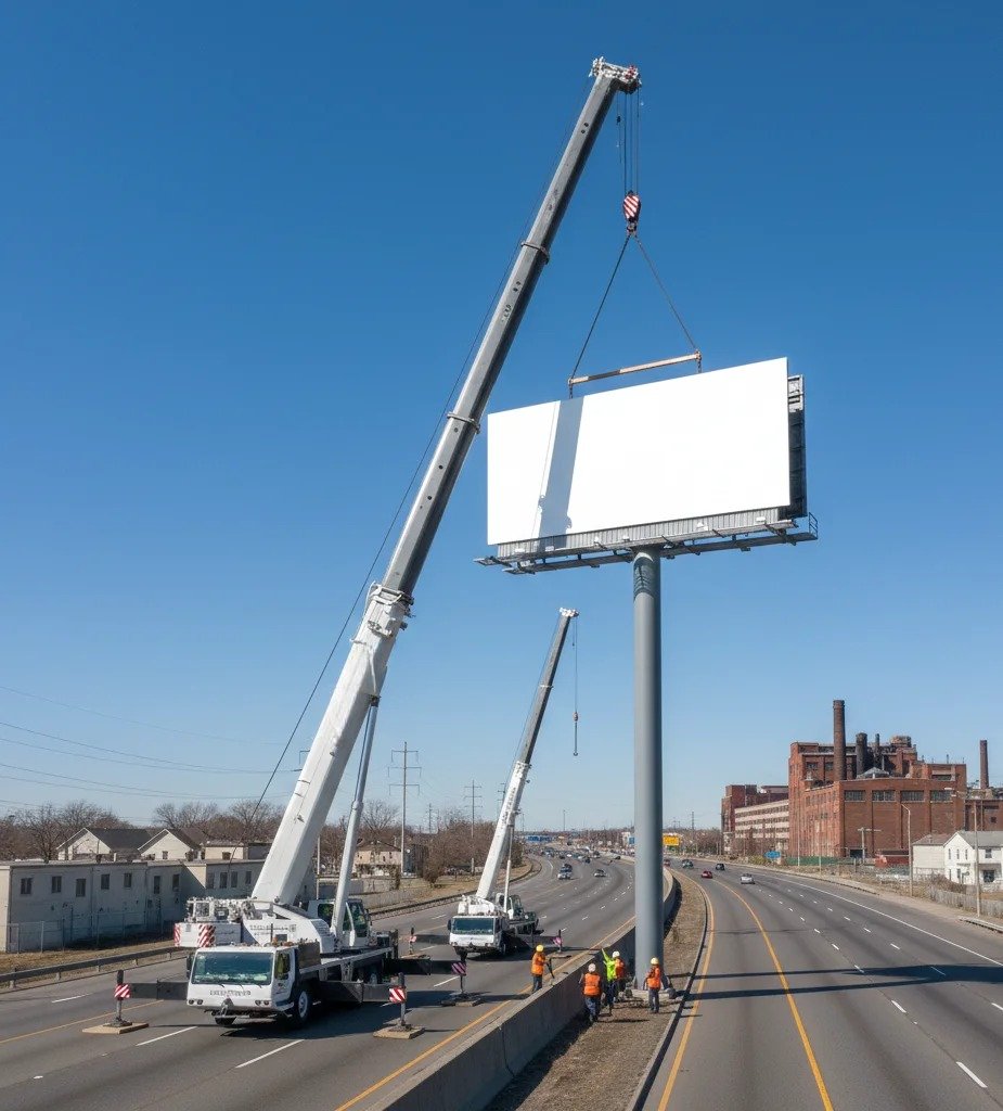 Outdoor billboard installation Melbourne CBD